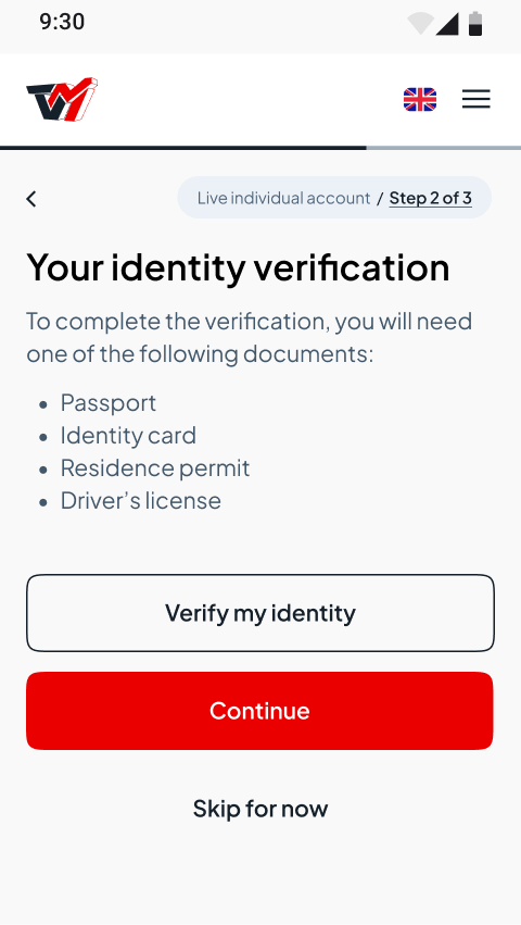 ID verification mobile view