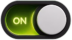 3D illustration of an ON toggle switch