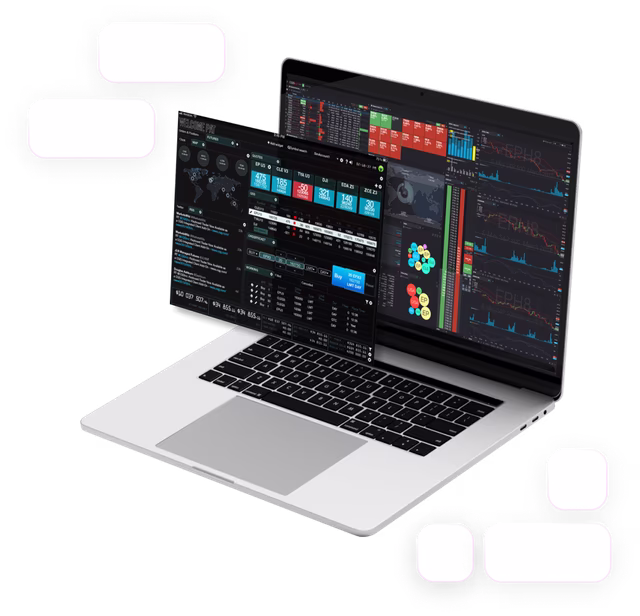 Futures prices charts on laptop