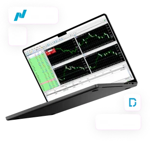Trading platform on a laptop
